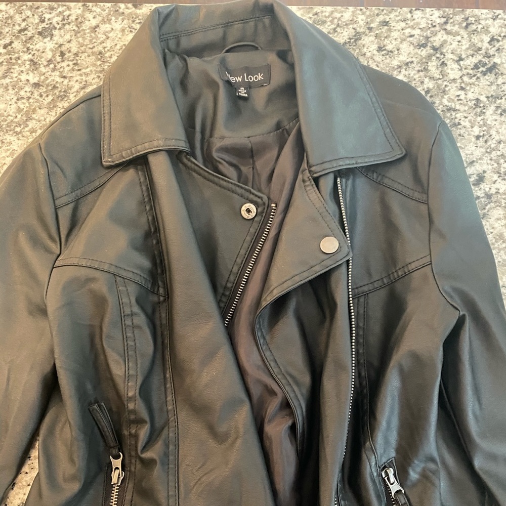 New black faux leather jacket (NWOT)